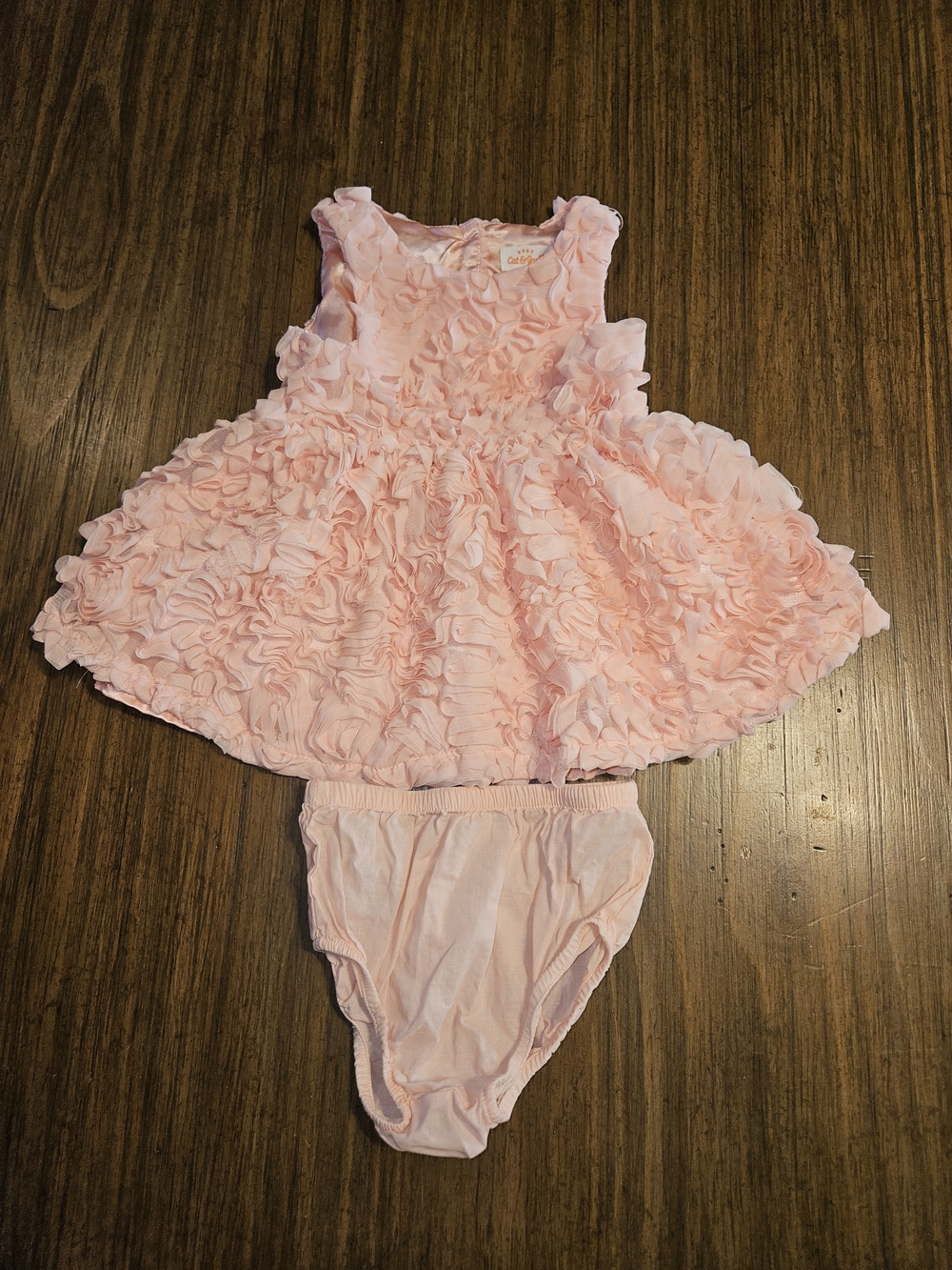 Cat & Jack Light Pink Ruffle Dress with Matching Bloomers